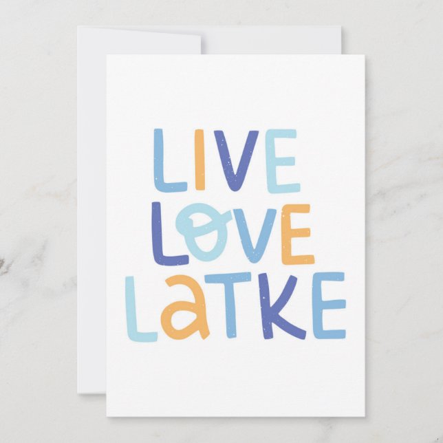 Tarjeta Live Love Latke Hanukkah Design (Anverso)