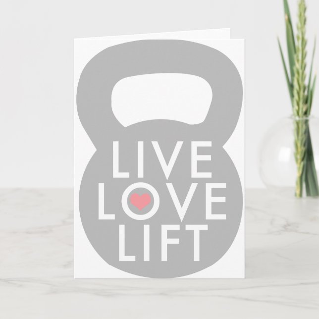 Tarjeta Live Love Lift Kettlebell (Anverso)