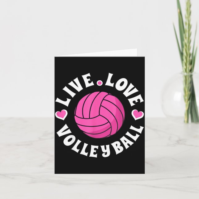 Tarjeta Live Love Volleyball For Women Girls Volleyball Fa (Anverso)