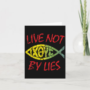 Tarjeta Live Not By Mentiras - Cita gráfica cristiana