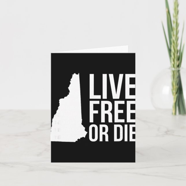 Tarjeta Live Or Die Nh Motto New Hampshire Map  (Anverso)