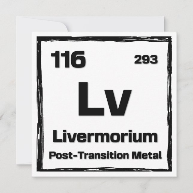 Tarjeta Livermorio (Lv) - Tabla Periódica de los Elementos (Anverso)