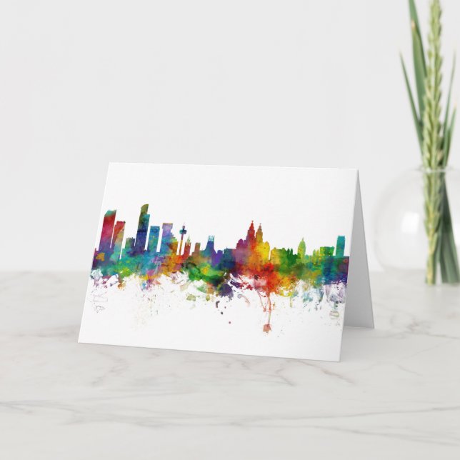 Tarjeta Liverpool England Skyline (Anverso)