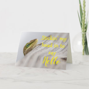 Tarjeta Lizard Photography dice "Alentamiento" Hola