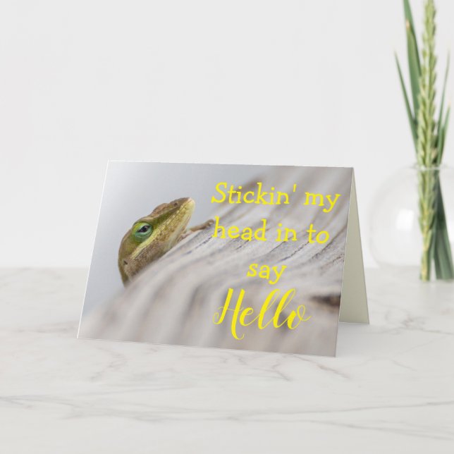 Tarjeta Lizard Photography dice "Alentamiento" Hola (Anverso)