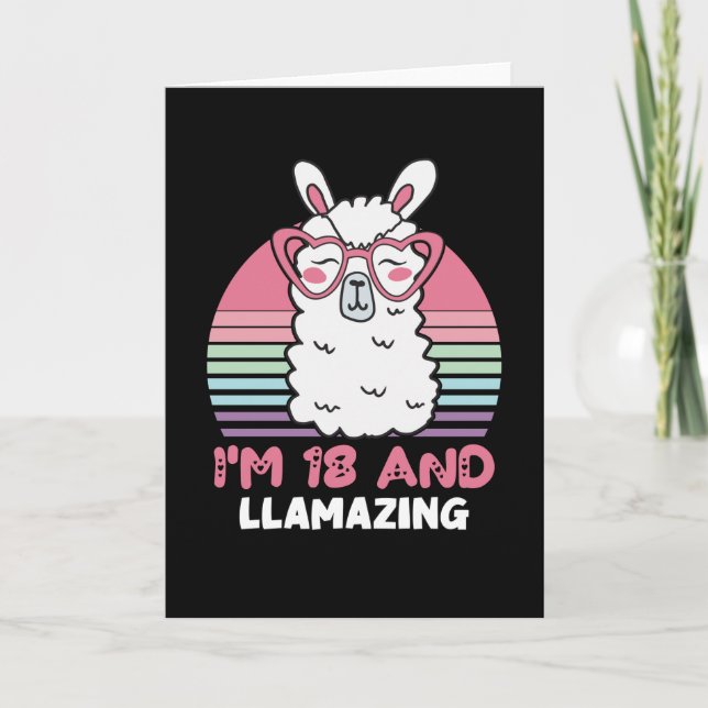 Tarjeta Llama a 18 cumpleaños de un cumpleaños de 18 años (Anverso)