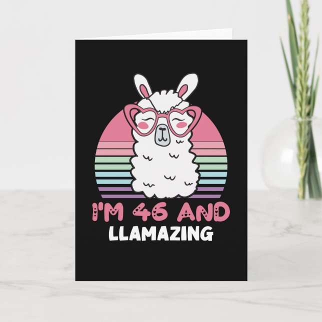 Tarjeta Llama a Bday de 46 años por cumpleaños 46 (Anverso)