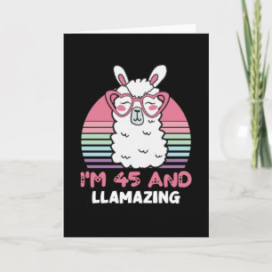 Tarjeta Llama a día de cumpleaños 45 años
