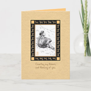 Tarjeta Llama a pastor en Tan I Miss You Card