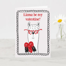 Tarjeta Llama By My Valentine Funny Kids Valentine's Day