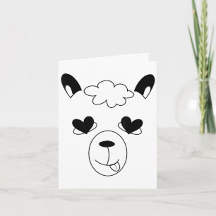 Tarjeta Llama cara disfraz de Halloween Gracioso San Valen