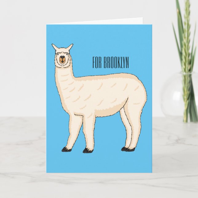 Tarjeta Llama cartoon illustration   (Anverso)