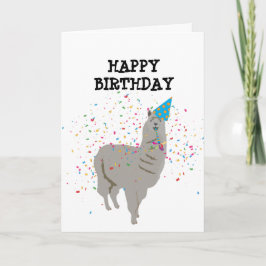 Tarjeta Llama de fiesta - Animales con Fiesta