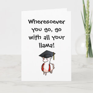 Tarjeta Llama de graduación