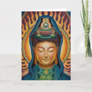 Tarjeta Llama de Kuan Yin de la diosa