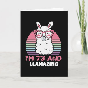 Tarjeta Llama de llama de 73 años, cumpleaños de 73 años