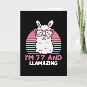 Tarjeta Llama de Llama de 77 años, cumpleaños 77