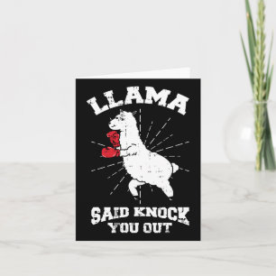 Tarjeta Llama dijo noquearte Boxeo Divertido Regalo de Hal