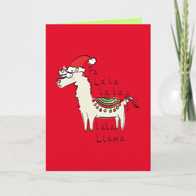 Tarjeta Llama Divertida Navidades Divertidas (Anverso)