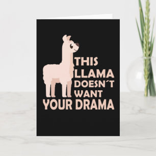 Tarjeta Llama Drama Divertido dice llamas de animales abur