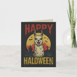 Tarjeta Llama escalofriante feliz de Halloween