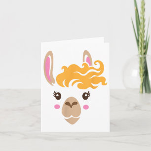Tarjeta Llama Face Eyelashes Halloween Costume Hairstyle