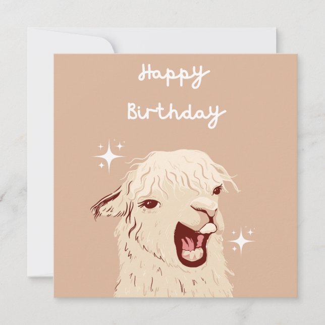 Tarjeta Llama Feliz Cumpleaños (Anverso)