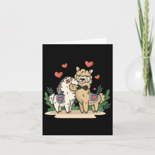 Tarjeta Llama Novia Y Groom Pareja De Arte Boda