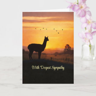 Tarjeta Llama Pérdida de Simpatía País Atardecer con Pájar