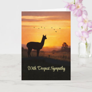 Tarjeta Llama Pérdida de Simpatía País Atardecer con Pájar