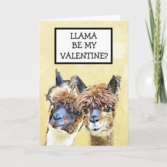 Tarjeta ¿Llama sea mi San Valentín? ¡Te amo mucho! (Anverso)