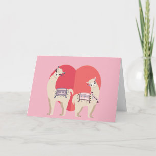 Tarjeta Llama y alpaca con amor