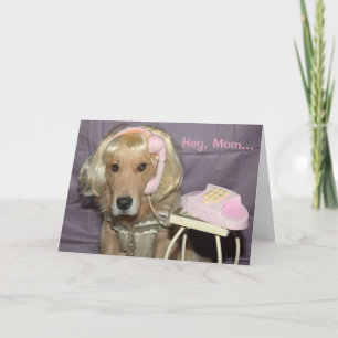 Tarjeta Llamada telefónica de Golden Retriever al Día de l