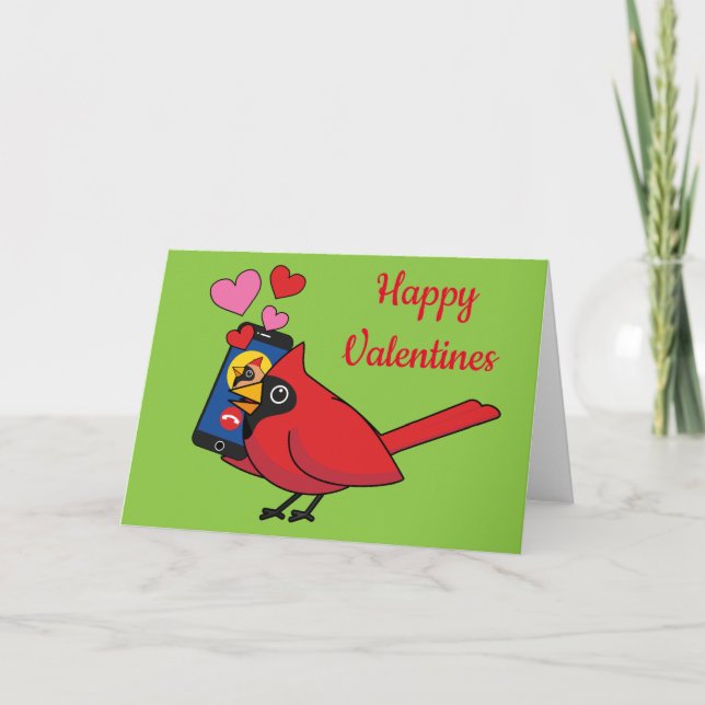Tarjeta Llamadas de amor de apareamiento de aves cardenal (Anverso)
