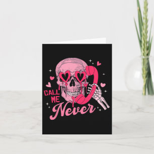Tarjeta Llámame Nunca Anti San Valentín Rosa Calavera Dive