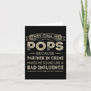 Tarjeta Llámame Pops Porque Compañero De Crimen Divertido