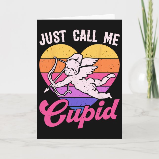 Tarjeta Llámame simplemente Cupido San Valentín Flecha Cor (Anverso)