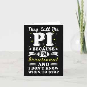 Tarjeta Llaman A Pi Irracional Math Geek Math Nerd Pi Day