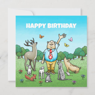 Tarjeta Llamando a todos los animales para un feliz cumple