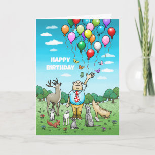 Tarjeta Llamando a todos los animales para un feliz cumple