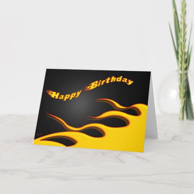 Tarjeta Llamas de las Carreras: Feliz cumpleaños (Anverso)