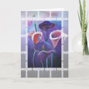 Tarjeta Llamas Purpúreas Lila y Arte Morado