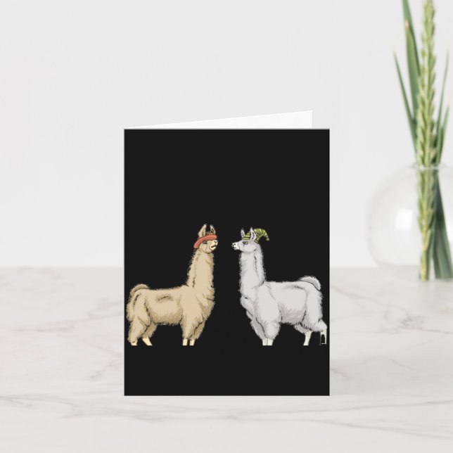 Tarjeta Llamas With Hats Carl  (Anverso)
