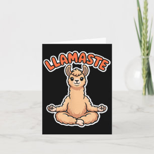 Tarjeta Llamaste Llama Divertida Meditando Lindo Yoga Anim