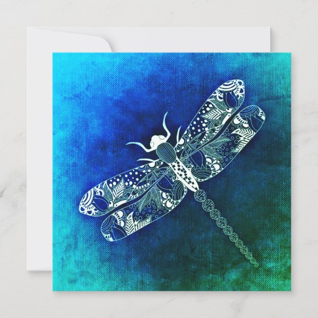 Tarjeta Llanura de dibujo de la línea de la libélula de dr (Anverso)