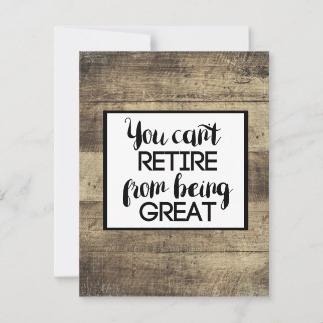 Tarjeta Llanura de Jubilación Rústica de Madera Marrón (Anverso)