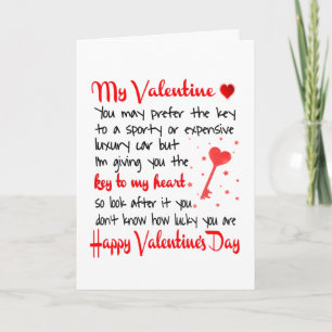 Tarjeta Llave Para Mi Corazón Regalo de San Valentín