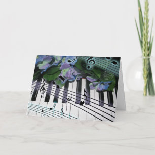 Tarjeta Llaves y flores del piano