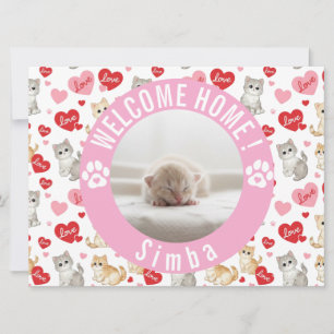 Tarjeta Llegada de nuevo gatito de amor con foto personali
