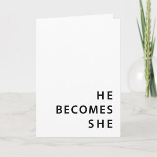 Tarjeta llegar bien pronto después del cambio de género